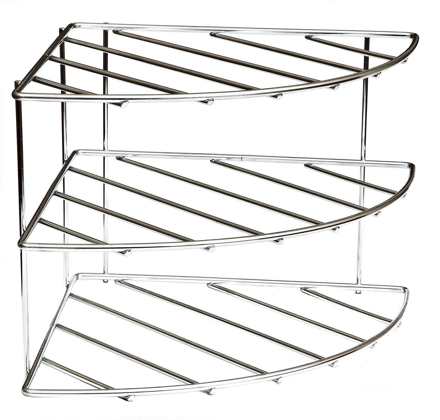 Amtido Plate Rack Kitchen Cupboard Organiser - 3 Tier Stand Holder Storage – Chrome 1