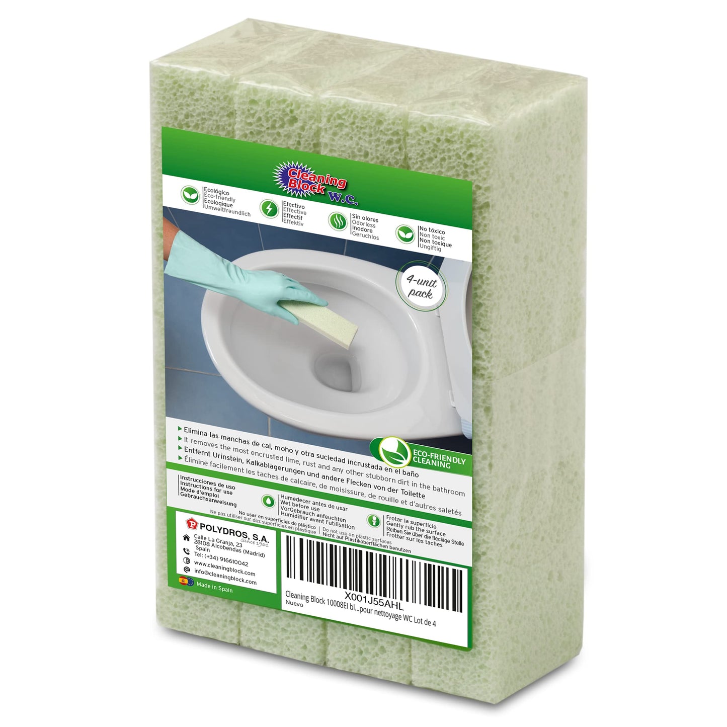 Cleaning Block WC - Removes the most encrusted limescale and dirt from your toilet - 4-unit pack