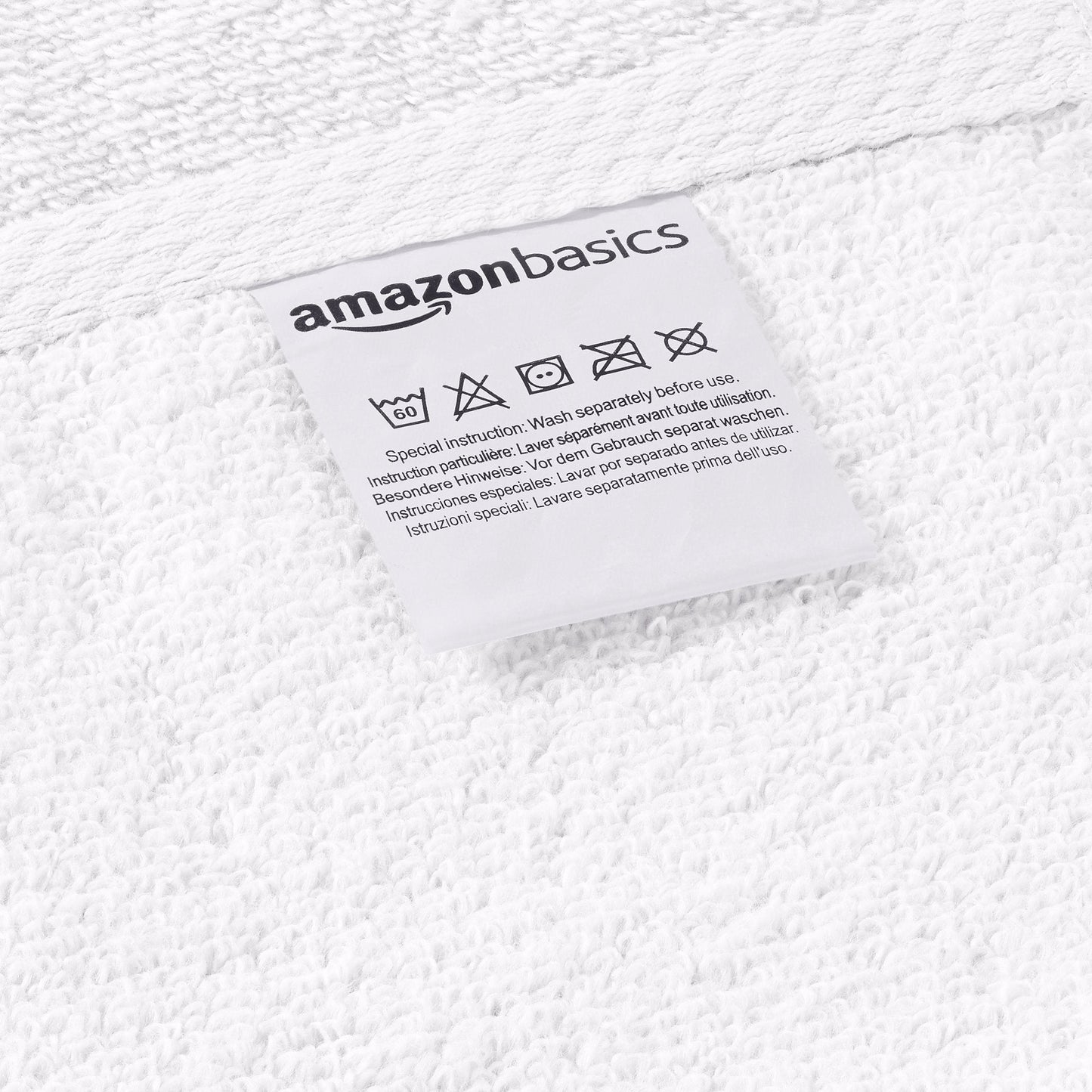 Amazon Basics Quick Dry Towel Set, 2 Hand Towel - White, 50 x 90 cm Hand Towel (Pack of 2)