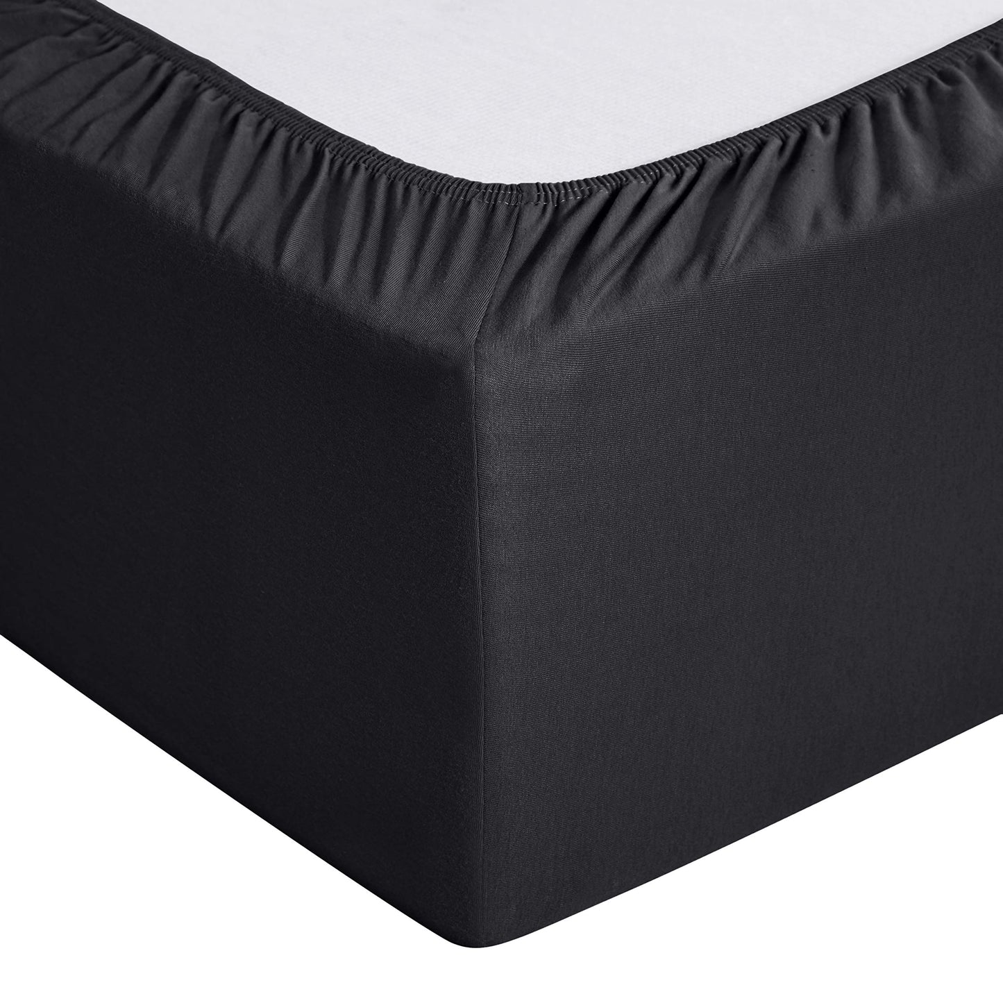 Amazon Basics Jersey Fitted Sheet, Anthracite - 180 x 200 cm, Super King