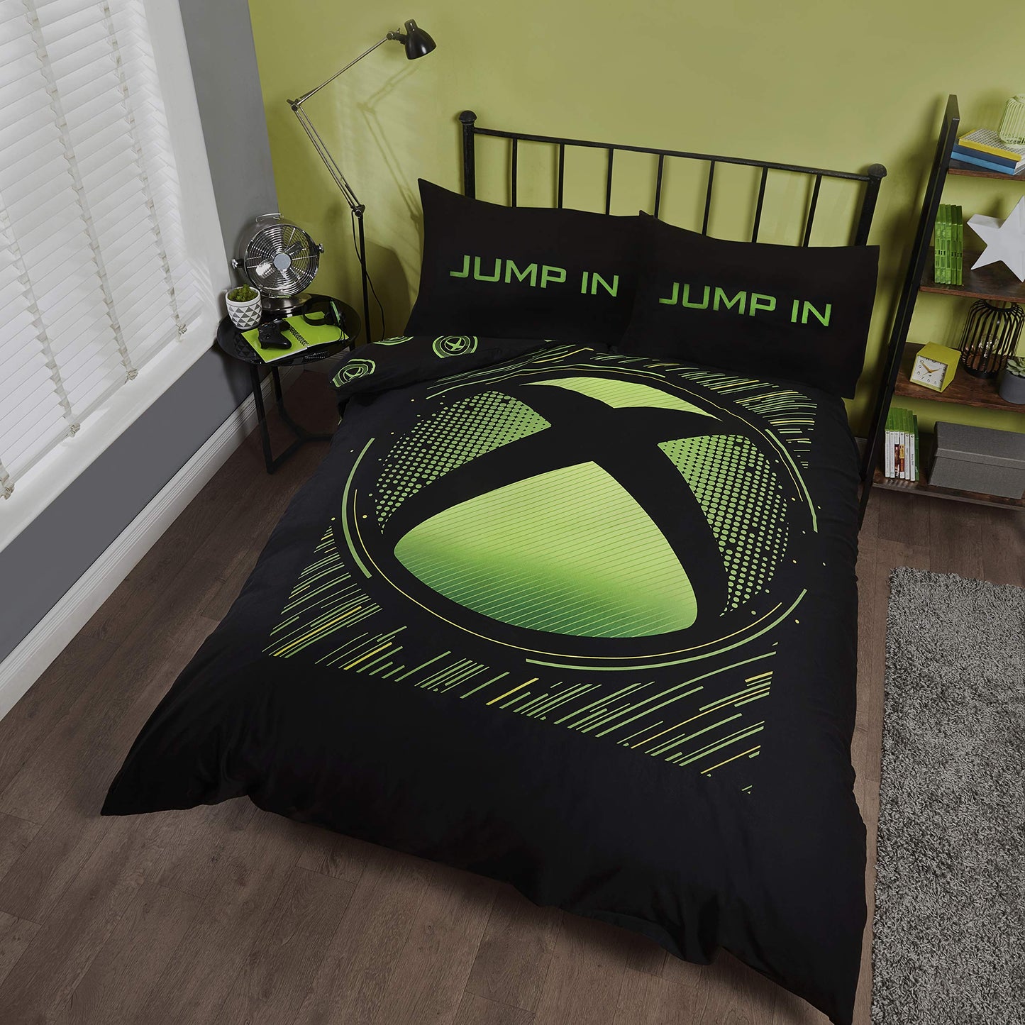 Coco Moon Xbox Green Black Blue Gaming Single Double or King Bed Duvet Bedding Set Genuine Microsoft Gamer Xbox Merchandise Gifts (Sphere, Double) Sphere