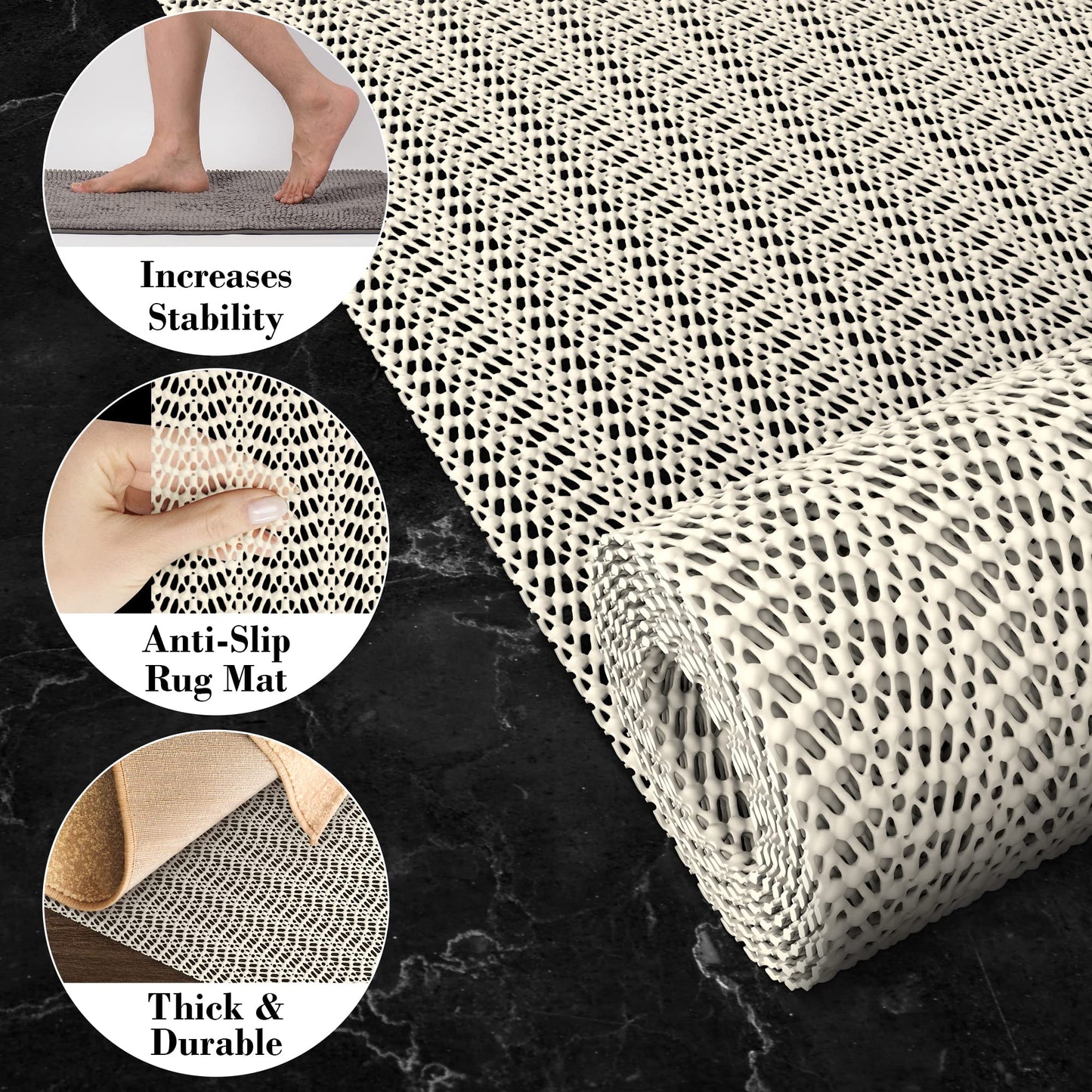 DIY Doctor Premium Rug Gripper - 200x200cm Large Non Slip Mat (2 Pack)- Anti Slip Rug Underlay - Rug Grippers for Laminate Floor - Rug Anti Slip Underlay - Multipurpose Anti Slip Mat 2 Pack