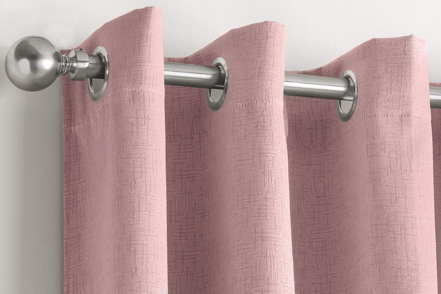 Enhanced Living Vogue Blush Pink 66 x 72 inch (168x183cm) Eyelet Thermal Noise Reducing Dim Out Curtains for Bedroom and Living Room Blush, Pink Width - 66" (168cm) x Drop - 72" (183cm)