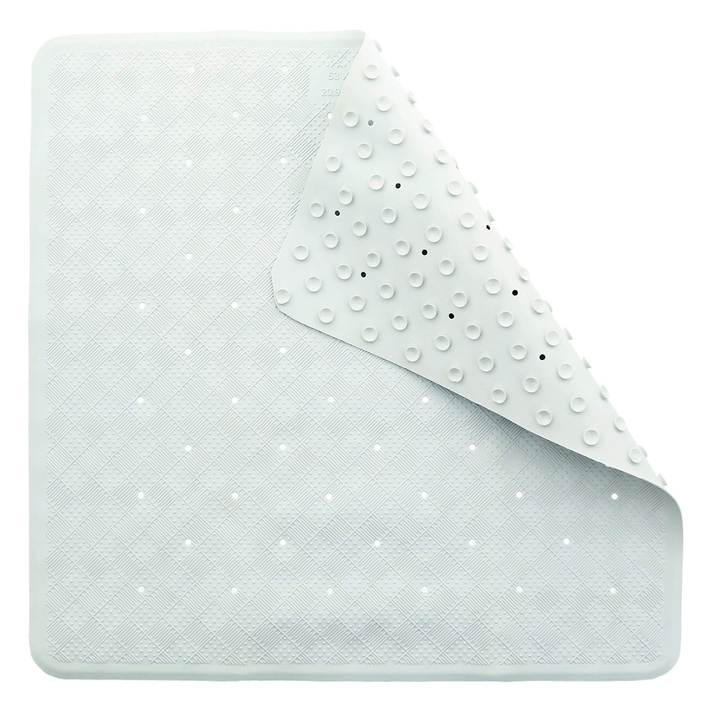 Anti-Fungal Non Slip Shower or Bath Mat with Suction Cups and Drainage Holes, Slip Resistant Shower Tread, Made From Rubber Vinyl - Shower Mat, Off White Off-white