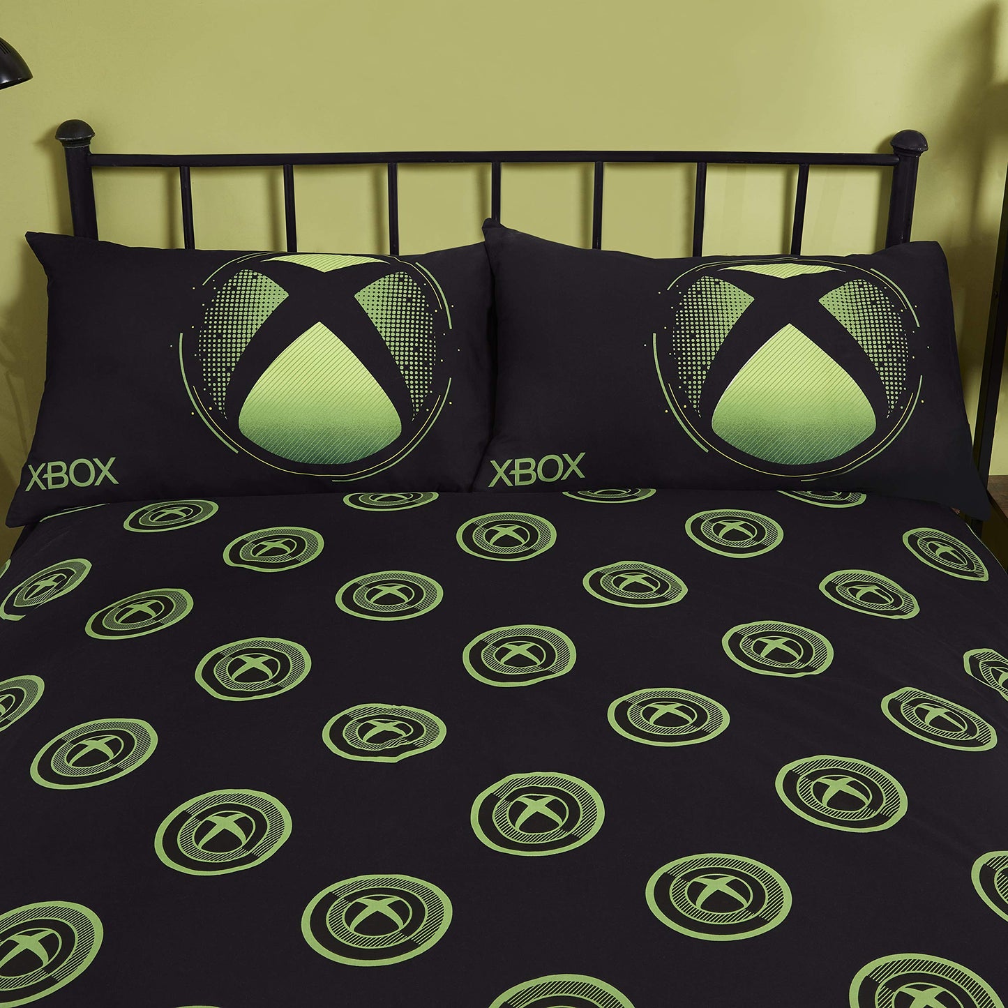 Coco Moon Xbox Green Black Blue Gaming Single Double or King Bed Duvet Bedding Set Genuine Microsoft Gamer Xbox Merchandise Gifts (Sphere, Double) Sphere